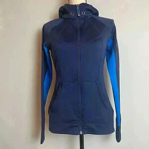 Athleta Strength Cozy Hoodie Full Zip Jacket Pockets Hood Stretch Women's S